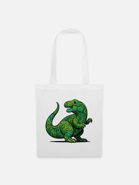 Dinosaurier - Stoffbeutel - Weiß
