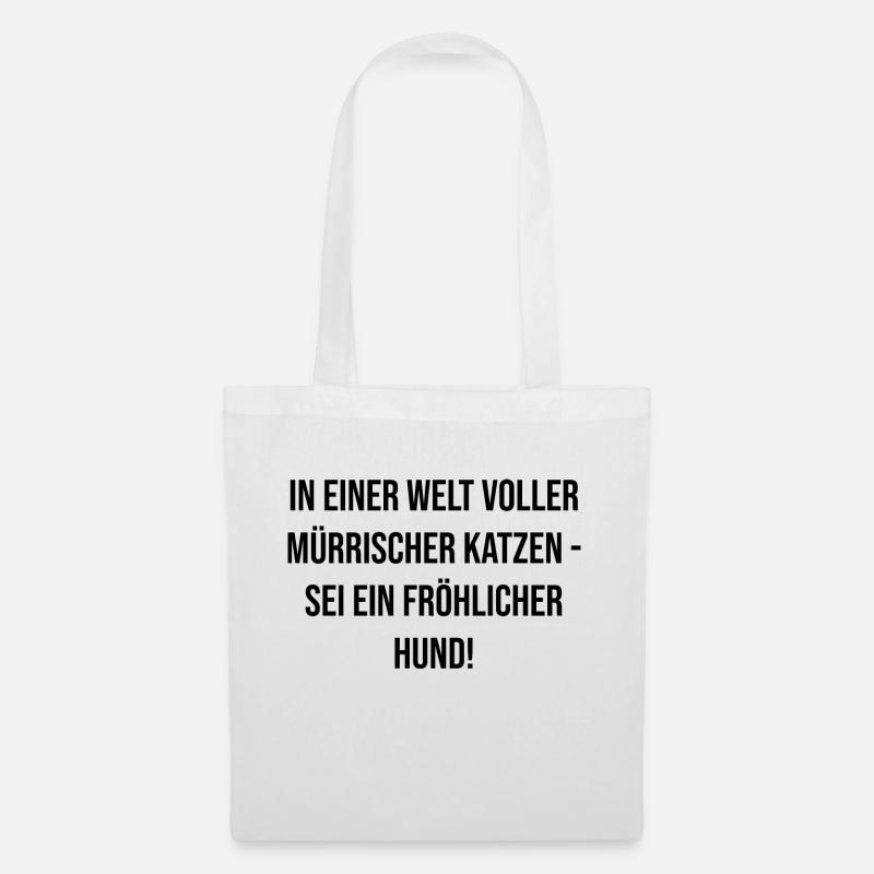 Fröhlicher Hund - Stoffbeutel - Weiß