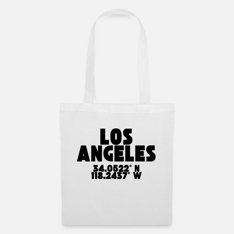 Los Angeles - Design mit Koordinaten - Stoffbeutel - Weiß