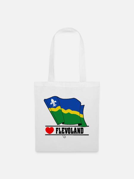 Flagge Flevoland Herz FLEVOLAND - Stoffbeutel - Weiß