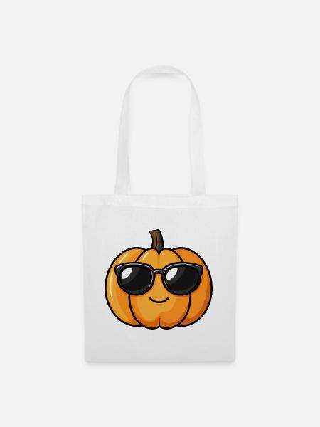 Kürbis Halloween Herbst - Stoffbeutel - Weiß