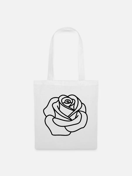 Rose - Stoffbeutel - Weiß