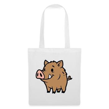 Charme porte-bonheur du doux sanglier sauvage - Sac en tissu - blanc - Devant