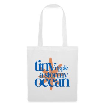 Tiny ripple in a stormy ocean (coral background) - Tote Bag - white - Front