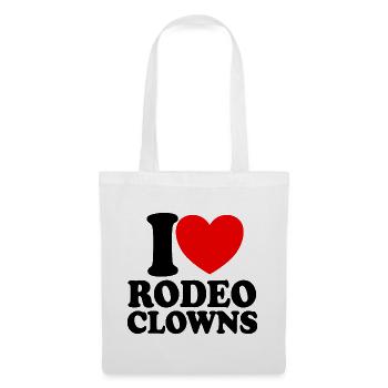 Ich liebe Rodeo-Clowns, Red Heart Rodeo-Clowns - Stoffbeutel - Weiß - Vorne