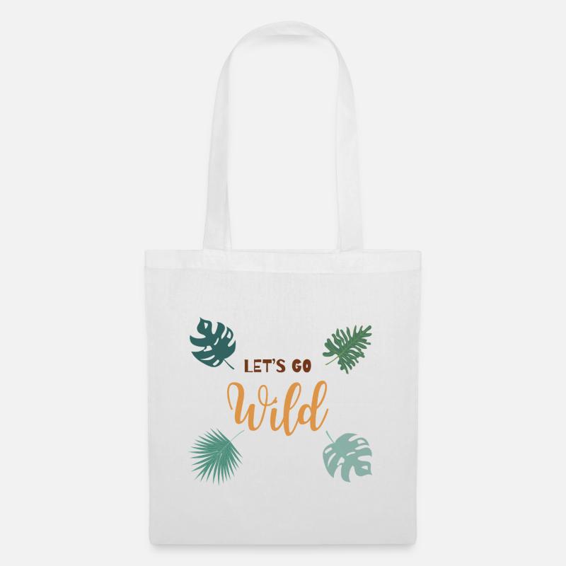 Let's Go Wild Jungle Tropical Vibes - Stoffbeutel - Weiß