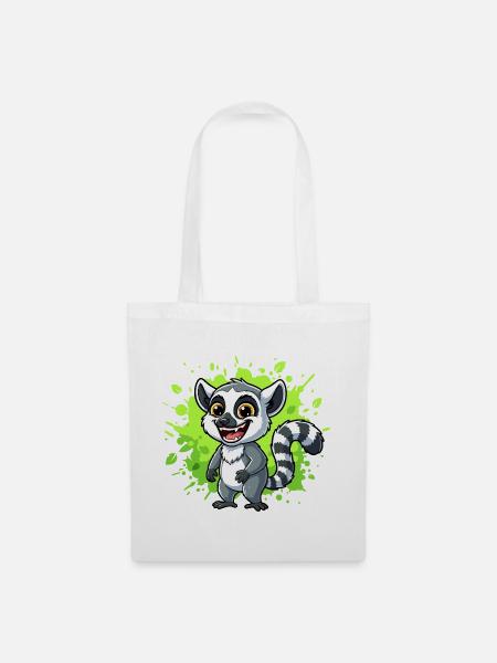 Lemur Neon Spritzer - Stoffbeutel - Weiß