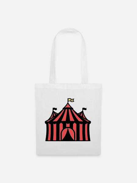 Zirkuszelt Manege Zirkus Bunt - Stoffbeutel - Weiß
