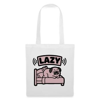Lit de chien carlin paresseux introverti - Sac en tissu - blanc - Devant