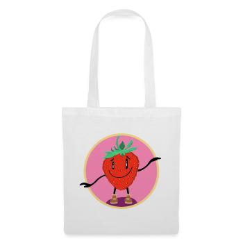 Fraise dansante - Sac en tissu - blanc - Devant