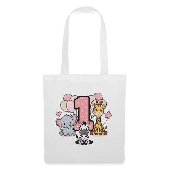 First Birthday Stuffed Animals Safari - Tote Bag - white - Front