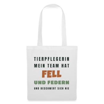 Tierpflegerin Mein Team hat Fell und Federn - Stoffbeutel - Weiß - Vorne