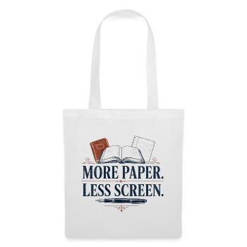 Plus de papier Moins d’écran - Sac en tissu - blanc - Devant