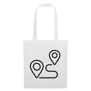 GPS-Routen-Navigationslinien-Symbol - Stoffbeutel - Weiß - Vorne