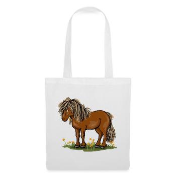 Pony mit Löwenzahn - Stoffbeutel - Weiß - Vorne