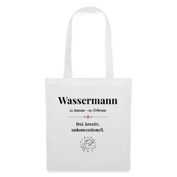 Sternzeichen Wassermann – Datum & Eigenschaften - Stoffbeutel - Weiß - Vorne