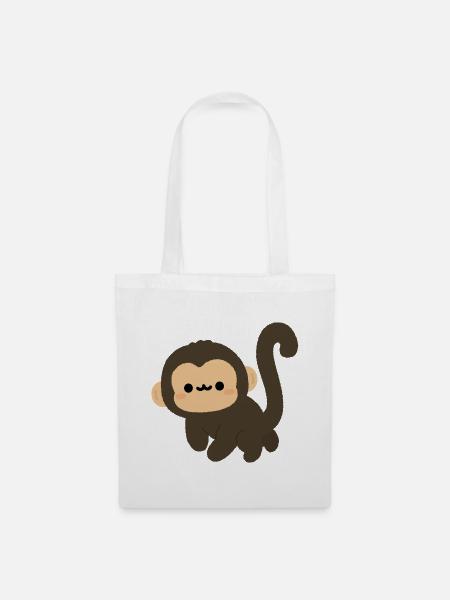 Spider Monkey Cartoon Charm - Stoffbeutel - Weiß