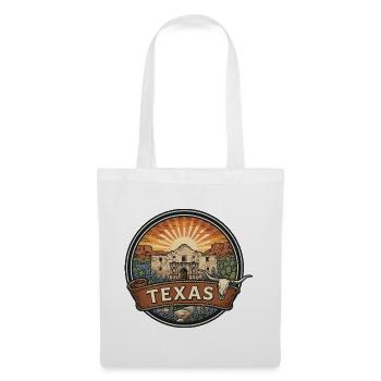 Texas Alamo Lone Star Vintage-Reiseabzeichen - Stoffbeutel - Weiß - Vorne