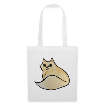 Aquarell-Katzen-Curling-Illustration - Stoffbeutel - Weiß - Vorne