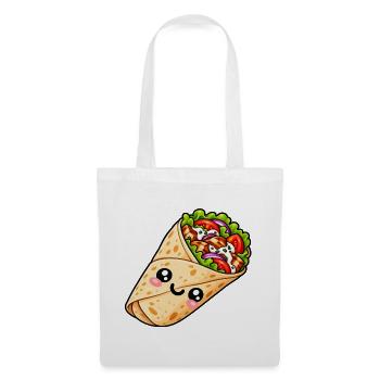 Kawaii Burrito Wrap Cartoon - Stoffbeutel - Weiß - Vorne