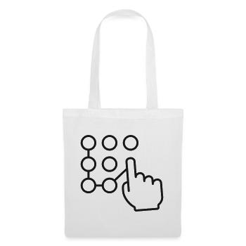 Touchscreen-Muster-Lockline-Symbol - Stoffbeutel - Weiß - Vorne