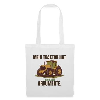 Mein Traktor hat mehr PS als du Argumente – Trakto - Stoffbeutel - Weiß - Vorne