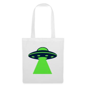 Ufo Alien Raumschiff Grafik - Stoffbeutel - Weiß - Vorne