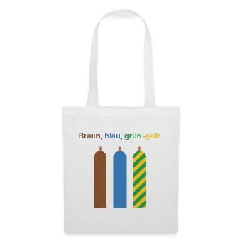 Braun, blau, grün-gelb - Elektriker Geschenk - Stoffbeutel - Weiß - Vorne