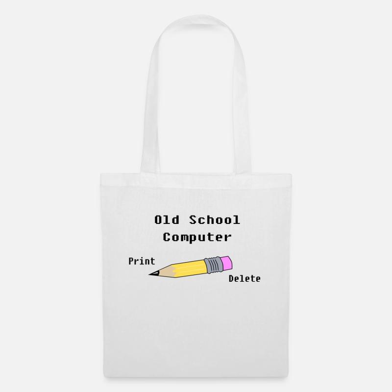 Old School Computer - Sac en tissu - blanc