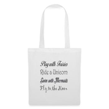 Play with Fairies - Schultertasche aus Recycling M - Stoffbeutel - Weiß - Vorne