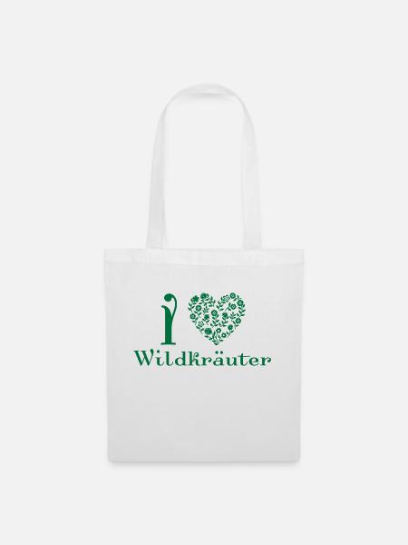 i love Wildkräuter - Stoffbeutel - Weiß