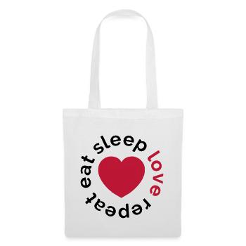 manger sommeil amour répéter - Sac en tissu - blanc - Devant