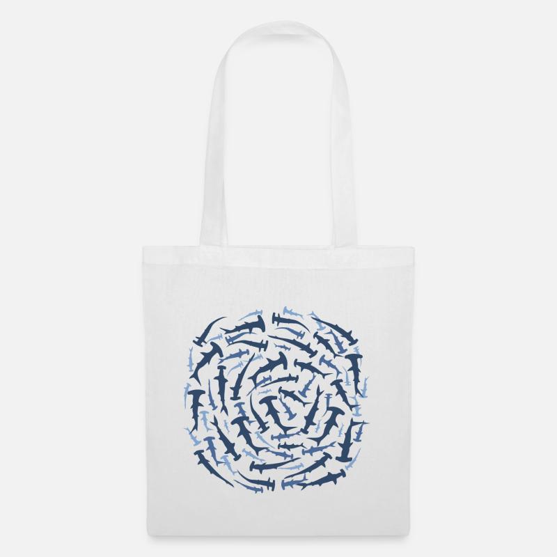 hammerhead shark shovelhead fish dive diver diving - Tote Bag - white