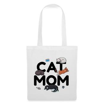 Chat Maman - Cat Cat Lady Mama Kitty Meow - Sac en tissu - blanc - Devant