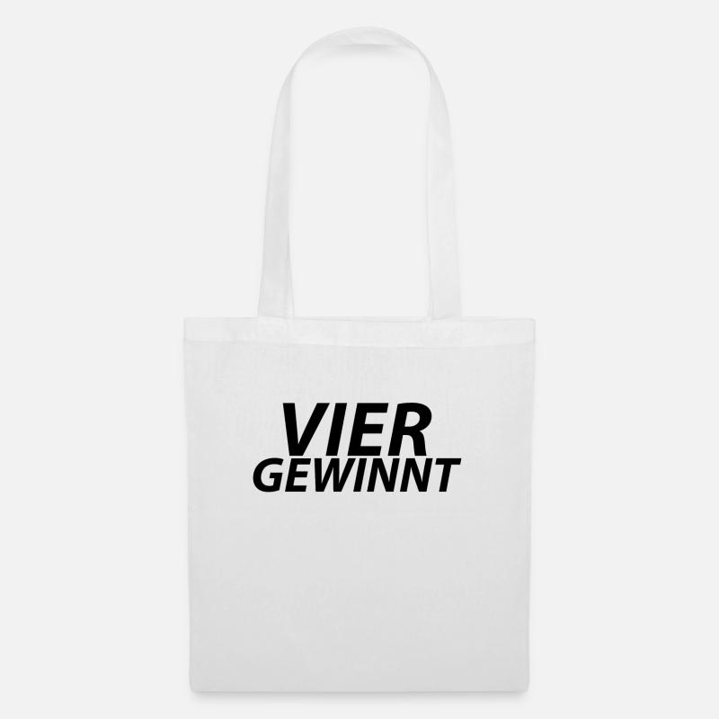 Vier gewinnt Schule Schul Motiv Schüler - Stoffbeutel - Weiß