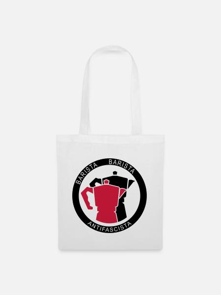 Barista Baristia Antifascista - Kaffe für Linke - Stoffbeutel - Weiß