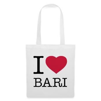 I LOVE BARI Italie Italien - Sac en tissu - blanc - Devant