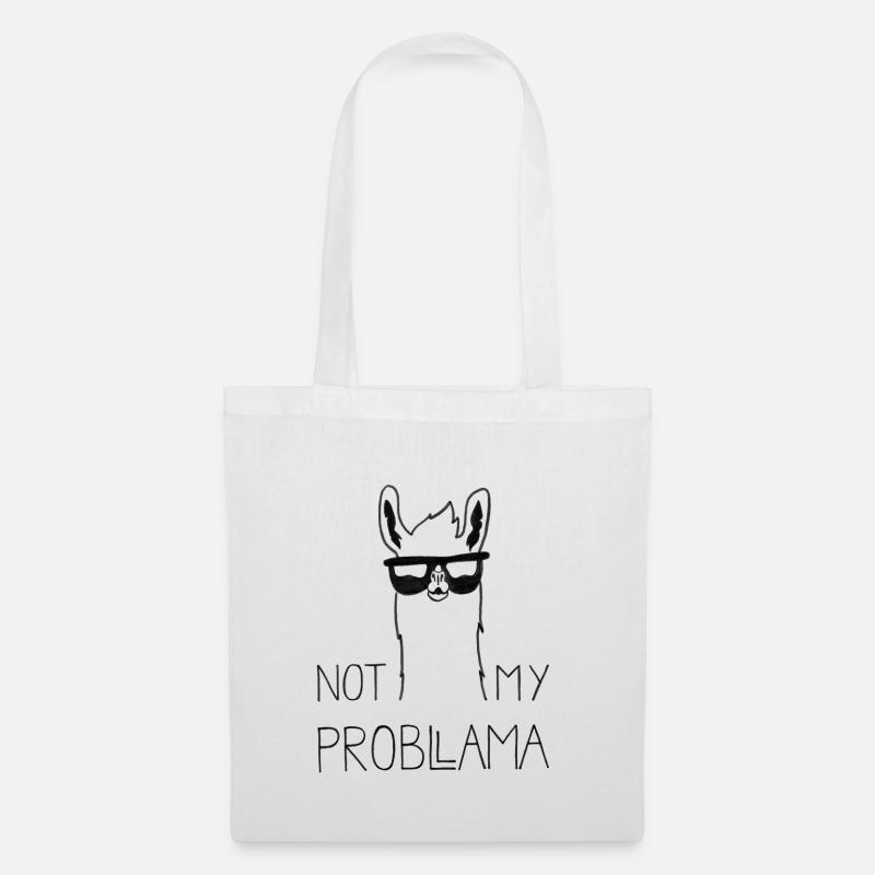 Not my Problama | Funny Lama Design - Stoffbeutel - Weiß