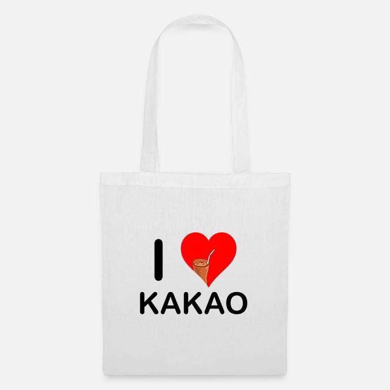 I love Kakao - Stoffbeutel - Weiß