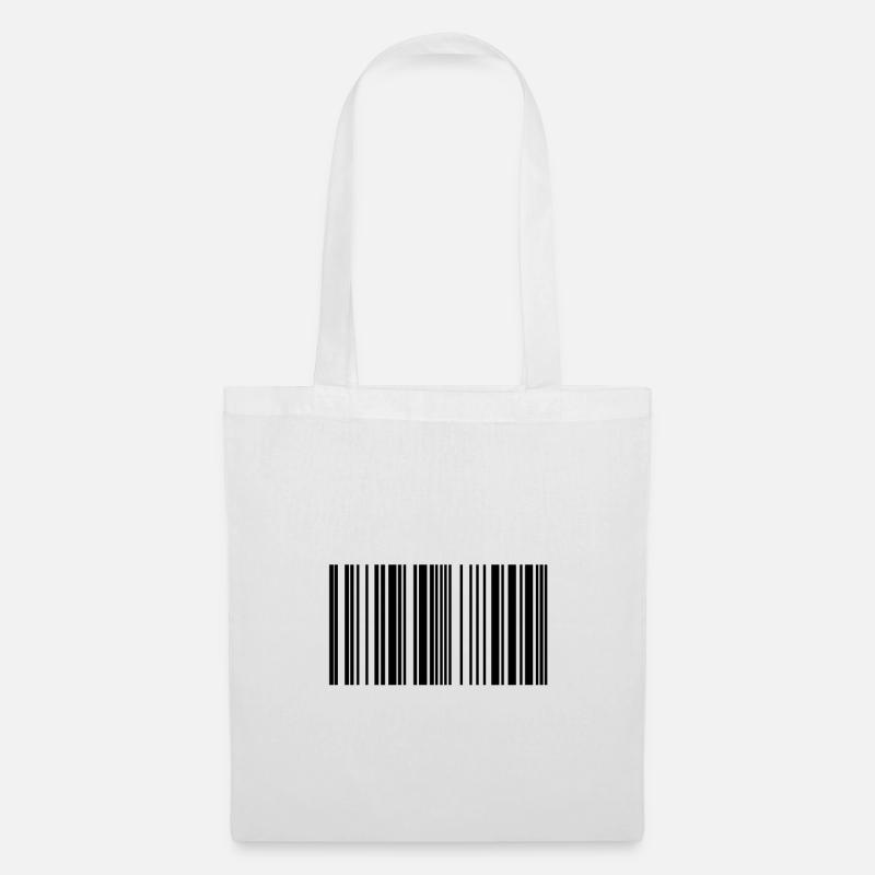 Barcode Strichcode - Stoffbeutel - Weiß