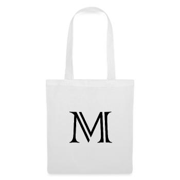 Lettre M noire - Sac en tissu - blanc - Devant