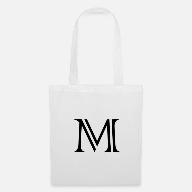 M letter black - Tote Bag - white