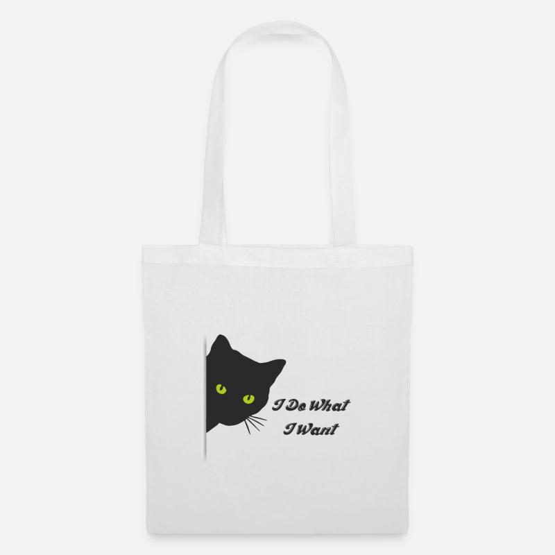 Katze Black Cat Tierliebe Haustier Geschenk - Stoffbeutel - Weiß