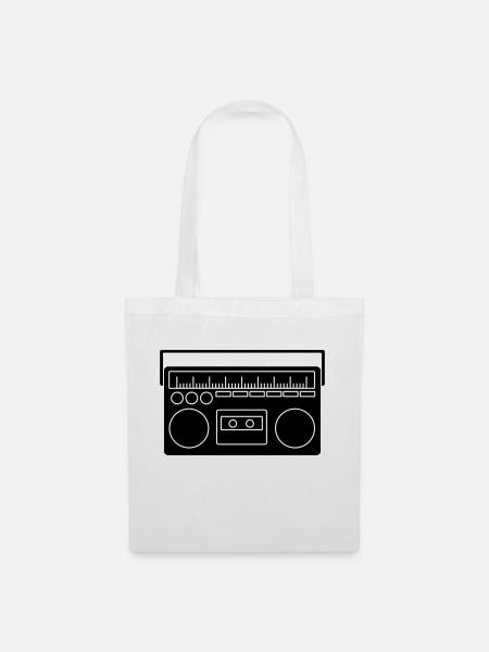 Vintage Radio - Stoffbeutel - Weiß