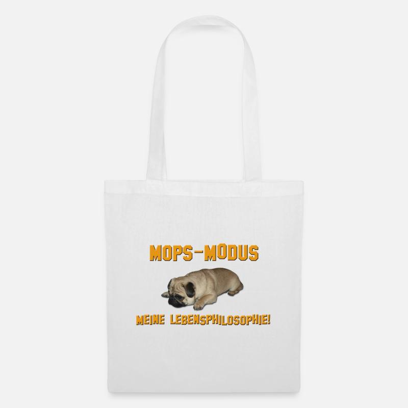 Mops Modus - Meine Lebensphilosophie - Stoffbeutel - Weiß