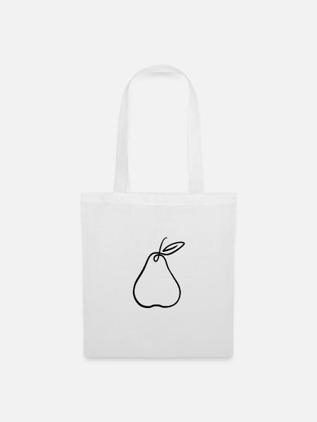 Birne Illustration – Minimal Obst Design - Stoffbeutel - Weiß