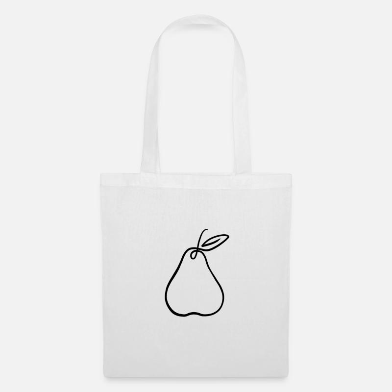 Birne Illustration – Minimal Obst Design - Stoffbeutel - Weiß