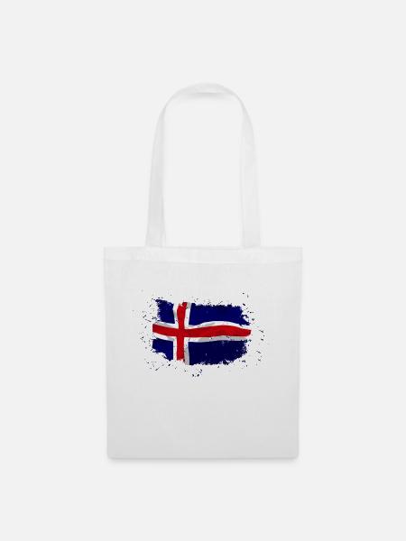 Iceland Flag - Vintage Look - Stoffbeutel - Weiß