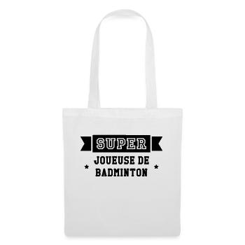 Badminton / Badiste / Tennis / Raquette / Sport - Sac en tissu - blanc - Devant