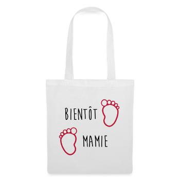 Bientôt Mamie - Mamy - Naissance - Bébé - Enfant - Sac en tissu - blanc - Devant